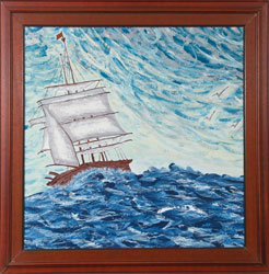 Mare in tempesta, tecniche miste, cm. 90x90