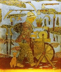 Molitta, lavorazione a foglia d'oro cm. 65x54