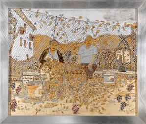 Noni Maria e Palmino, lavorazione a foglia d'oro cm. 65x54