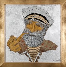 Vecchio marinaio, lavorazione a foglia d'oro cm. 54x54