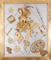 Fortuna al gioco, lavorazione a foglia d'oro cm. 65x54