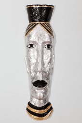 Maschera in gesso, lavorazione a foglia d'oro cm. 103x28